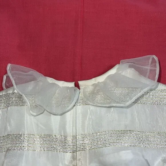 SYLVIA WHYTE for Neiman-Marcus 2T special occasion dress. Ivory, gold and silver - Picture 4 of 10